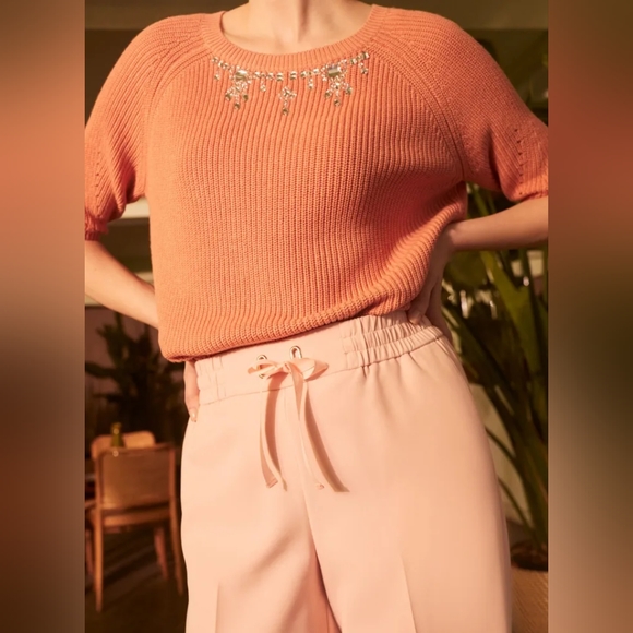 Melanie Lyne Pleated Pull-On Gaucho Pants - Lotus Pink - Picture 4 of 4